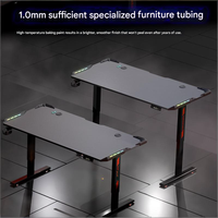 Bureau de jeu électrique réglable en hauteur KINGSEN S7, ergonomique, noir, avec écran LED RGB en forme de Z, prix d'usine