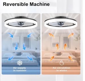 20 \ "モダンなロープロファイルLED天井ファンライトリモート6スピードの色温度変化寝室の子供の部屋のリビング - Product Image 5