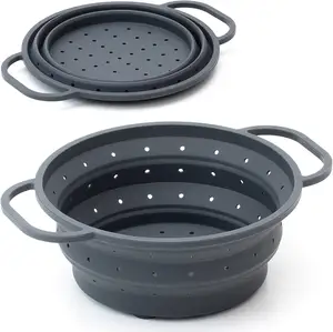 Grande <span class=keywords><strong>passoire</strong></span> <span class=keywords><strong>pliable</strong></span> en Silicone en acier inoxydable résistant à la chaleur, <span class=keywords><strong>passoire</strong></span> de cuisine <span class=keywords><strong>pliable</strong></span> - Product Image 1