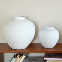 Vase en céramique blanche, moderne, minimaliste, rond, décoratif, pour fleurs, décoration de la maison, centre de table pour salon, salle à manger