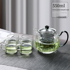 Tetera de vidrio de borosilicato de alta resistencia para el hogar, juego de teteras engrosadas resistentes a altas temperaturas y a la humedad. - Product Image 6