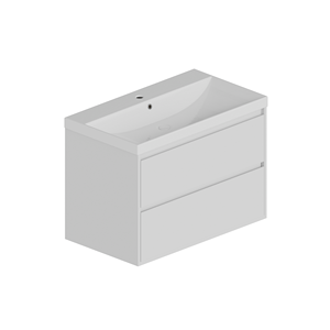 Meuble-lavabo mural moderne en PVC pour hôtel et maison, écologique, Athena L60 x L46 x H53, garantie 2 ans - Product Image 1