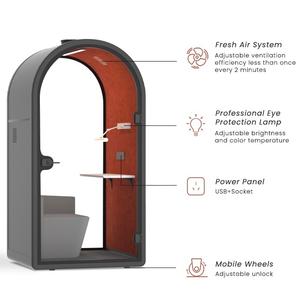 Cabina de estudio insonorizada de color negro con muebles - Product Image 3