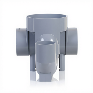 Tien Phong Plastic <b>Light</b> Gray Plastic PVC-U New 2025 Three <b>Branches</b> Horizontal 90 Siphon Pipe Fitting for Sewer Drainage - Product Image 1