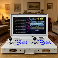 Mesin Arcade Multi-Game Klasik LeChen LC-ARM-03 Coin Pusher Lipat Hemat-Ruang Hitam/Putih 2-Pemain Portabel 30.000