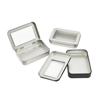 Boîtes en métal rectangulaires personnalisées de qualité alimentaire, écologiques, recyclables, avec fenêtre et revêtement UV, pour artisanat, bonbons, biscuits, OEM, vente en gros