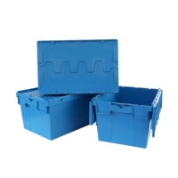 Grande caisse en plastique solide recyclable, empilable et emboîtable, pour la logistique d'entrepôt, le déménagement et le stockage