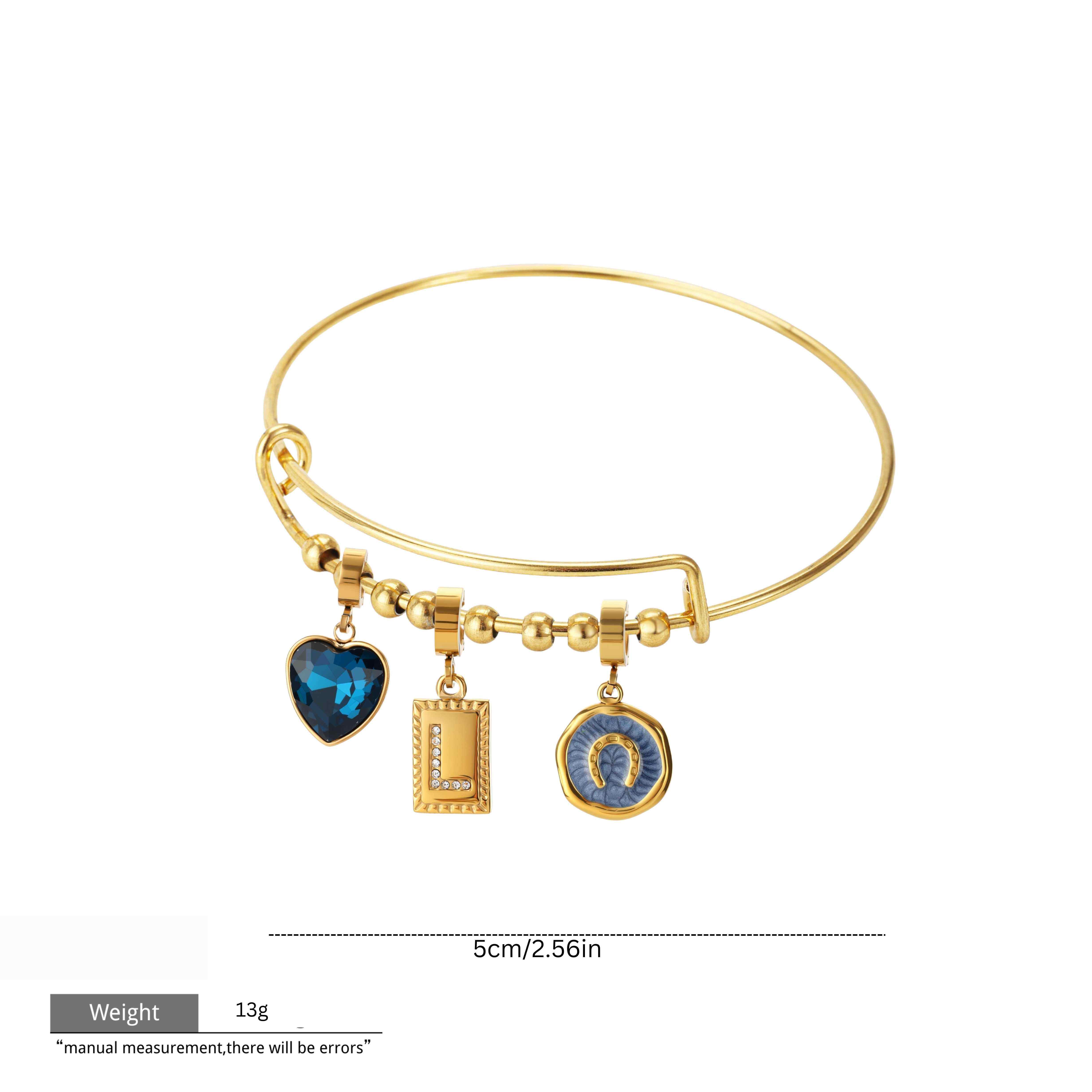 Gold Bangle with Charm