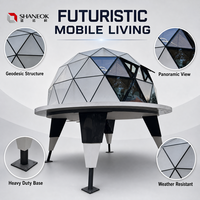 Dôme géodésique de luxe en aluminium chinois, capsule de villégiature, villa préfabriquée, salle de bain extérieure, hôtel de glamping toutes saisons, translucide