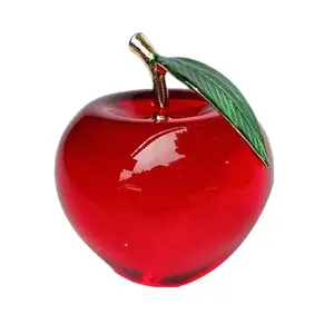 Crystal Apple Presse-papier Mooie Ambachten Art & Collection Kerstcadeaus Thuis Bruiloft Decoratie Auto Ornamenten