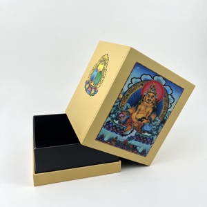 Presentazione reliquia sacra scrigno-cassa d'altare in legno artigianale con iconografia foglia d'oro - Product Image 2