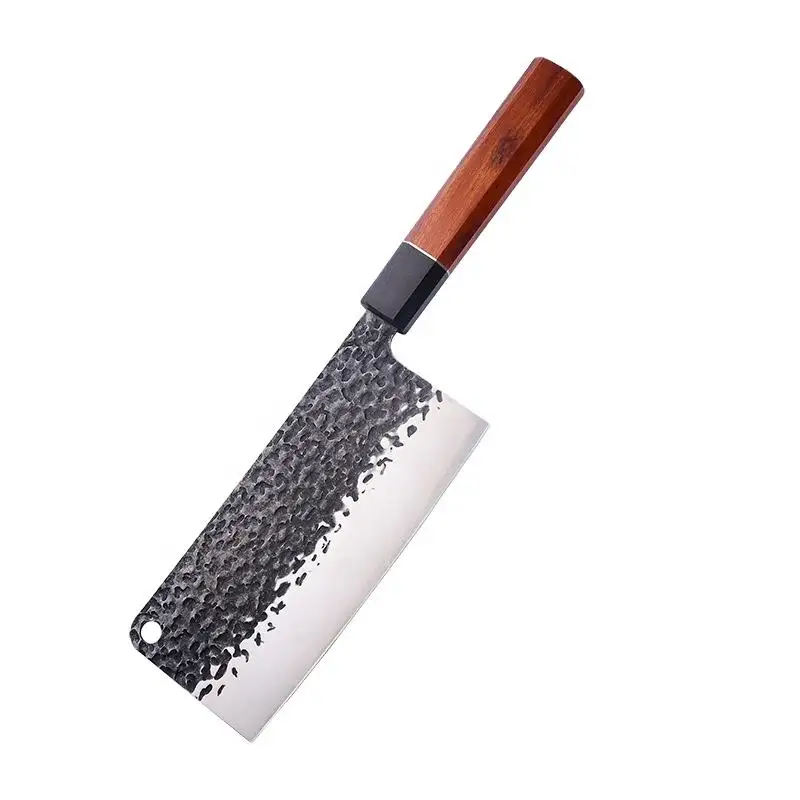 Профессиональный нож для мяса в японском стиле, нож для мяса 7,5 дюймов, кованое лезвие из высокоуглеродистой стали с красной ручкой из сандалового дерева