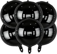 Ensemble de ballons en feuille 4D Snowball pour anniversaire, Noël, Nouvel An, décoration de fête sur le thème du pays des merveilles d'hiver, bleu, rose, noir, léopard
