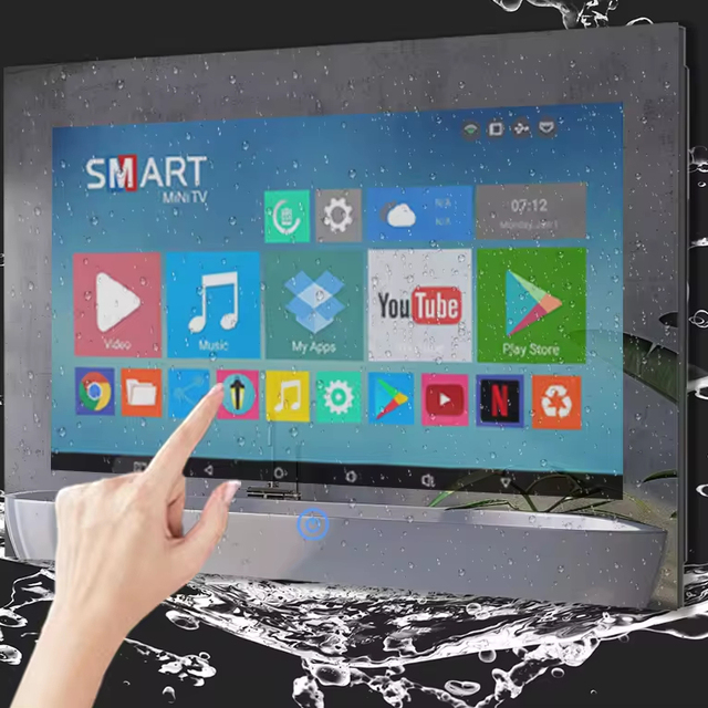 22-Inch  Smart Bathroom TV Android System 12V Power 1080p 60Hz Wall Mounting WiFi