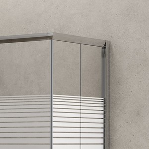 Kamalu Modelo K410 120x70 Cabina de ducha deslizante plegable con serigrafía 180cm de alto 6mm de espesor Marco de vidrio Inoxidable para dormitorio - Product Image 4