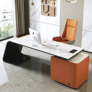 Arredamento per <span class=keywords><strong>Ufficio</strong></span> Domestico, Set <span class=keywords><strong>Scrivania</strong></span> di Lusso, Tavolo Direzionale Bianco, <span class=keywords><strong>Scrivania</strong></span> Moderna per Manager, CEO e Dirigenti - Product Image 5