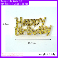 Adorno de Pastel de Cumpleaños 3D con Cristales de Imitación, Decoración de Pastel de Cumpleaños en Letras Cursivas, para Fiestas y Celebraciones, Precio de Fábrica
