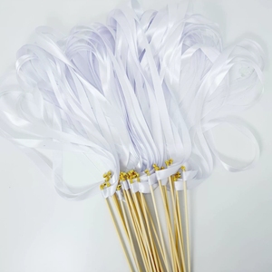 Wholesale <b>Fairy</b> Ribbon <b>Wands</b> Satin Lace Streamer Stick With Bells For Birthday Party And Wedding - Product Image 5