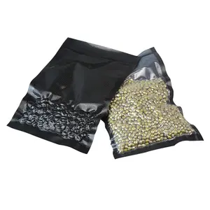 Plastic Bags Custom Textured Embossed Black Clear High Barrier Food Save Vacuum Seal Package Bag