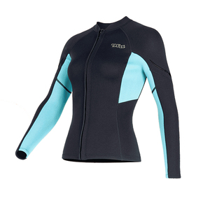 Traje de neopreno Top Hombres Mujeres 1,5mm Chaqueta de neopreno Chaleco de manga larga Cremallera frontal Camisa DE BUCEO Traje húmedo W930 - Product Image 2
