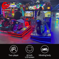 Simulateur de course de moto dynamique D5 DX Commercial Enjoy Play, machine de jeu d'arcade avec accepteur de billets pour 2 joueurs