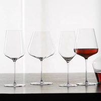 Verre à vin ultra fin de style Zalto de luxe SNW, soufflé à la main, en cristal sans plomb, 520 ml, plaqué or rose, haut de gamme pour hôtel