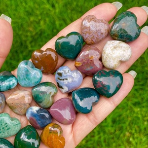 Cristal de Jaspe Oceánico Natural de Alta Calidad, Colorido, Tallado en Forma de Corazón, Pulido, para Sanación con Feng Shui, Venta al Por Mayor - Product Image 4