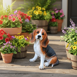 Escultura de Perro <span class=keywords><strong>Beagle</strong></span> Realista de Tamaño Natural OEM, Decoración para el Hogar, Increíble Estatua de <span class=keywords><strong>Beagle</strong></span>, Adorno Navideño para Jardín - Product Image 2