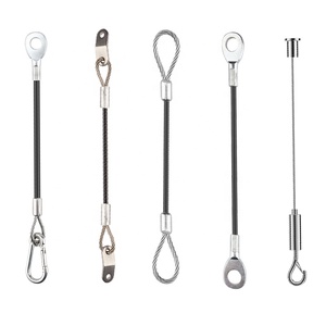 Herramienta de bobina de seguridad Cuerda colgante, <span class=keywords><strong>Cable</strong></span> DE SEGURIDAD recubierto de <span class=keywords><strong>acero</strong></span> <span class=keywords><strong>trenzado</strong></span> Bloqueo de equipaje, Conjunto de cuerda de alambre de revestimiento de plástico Doble bucle - Product Image 1