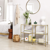 Console d'entrée rectangulaire moderne de style luxueux avec plateau en verre pour salon, appartement et bureau à domicile