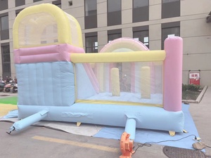 Castillo Hinchable Color Macaron con Diseño de <span class=keywords><strong>Arco</strong></span>íris Cama Elástica Inflable Casa de Rebote Divertida para Niños en el Patio Trasero - Product Image 6