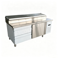 Table de préparation réfrigérée pour pizzas et sandwichs, comptoir commercial, réfrigérateur à salades, équipement de réfrigération pour salades - Vente directe usine