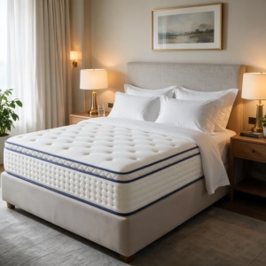 Colchón de Espuma Euro Pillow Top de Lujo, Firmeza Media, Cubierta de Tela Transpirable, Tamaño King, Diseño Contemporáneo, Muebles para el Hogar y el Dormitorio - Product Image 1