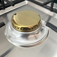 Cuisinière à gaz quatre brûleurs avec four en acier inoxydable et verre miroir, prix compétitif
