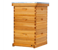 Ruche Langstroth complète à 3 niveaux, 10 cadres, en bois enduit de cire d'abeille, kit de démarrage avec cadres en plastique
