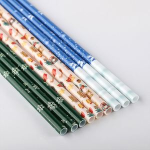 Nouvelle Arrivée Pailles Imprimées Série Noël en Plastique PP pour Gobelets, Fêtes et Festivals – Accessoire de Paille à Boire Jetable - Product Image 1