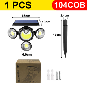 IP68 Lâmpada De Parede Solar Com Sensor De Movimento Impermeável Luz Solar Do Chão Lâmpada Decoração Do Jardim Pátio Rua Luzes Solares Ao Ar Livre - Product Image 6
