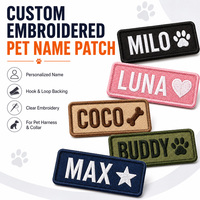 Étiquette nominative personnalisée pour harnais de chien, badge d'identification auto-agrippant pour collier, gilet, sac à dos, avec coutures apparentes, patch brodé personnalisé pour animaux de compagnie, OEM