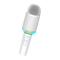 MM106 Mikrofon Speaker Kartun Lucu untuk Anak-Anak dengan Lampu LED Tujuh Warna dan Fungsi Pengubah Suara yang Menyenangkan