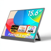 Moniteur portable 15,6 pouces FHD 1080P 16:9 IPS LED, écran de jeu avec support réglable à 180°, double haut-parleur, Type-C pour PS5, idéal pour les voyages