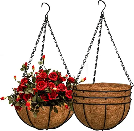 Balcony Growing Vegetables Coconut Palm Flower Basket Artificial Wall Basket Hanging Basket Mat Coir Pots Fiber Flower Pot