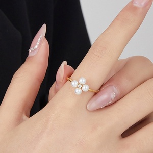 Trendy Anti Tarnish Hypoallergenic Stainless Steel 14k 18k PVD Gold Plated Necklace Ring Pearl Zircon <b>Jewelry</b> <b>Sets</b> <b>for</b> <b>Women</b> - Product Image 2