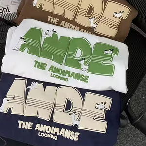 T-shirt en coton surdimensionné pour homme de haute qualité, design personnalisé avec impression 3D en relief, manches courtes, col rond, style impression en relief - Product Image 2