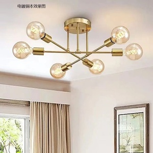 Plafonnier LED en verre semi-encastré, lustres industriels, luminaires suspendus décoratifs minimalistes, petit luminaire blanc chaud pour chambre et salon - Product Image 6