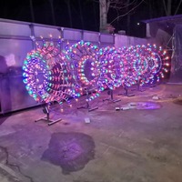 2022 Design Unique LED éclairant sur mesure décoration extérieure en métal Sculpture de vent cinétique en mouvement d'énergie éolienne