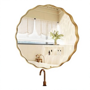 Round Aluminium cast Gold Wall Mirror Classic Style Luxury Creative Mirror For Home Decoration Wall Mirror Frame Design - Product Image 3