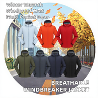 Veste coupe-vent imperméable respirante anti-boulochage à fermeture éclair intégrale, multi-poches réglables, pour l'automne, les trajets urbains et les activités de plein air, avec capuche, modèle intelligent
