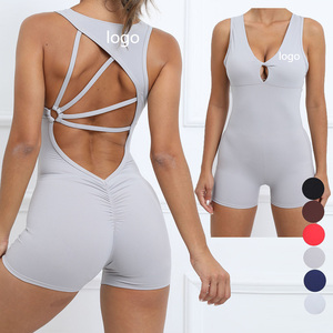 OEM OTM ชุดบอดี้สูทสำหรับออกกำลังกายฟิตเนสแบบใหม่สำหรับผู้หญิงชุดบอดี้สูททรงหลวมแบบชิ้นเดียวชุดจั๊มสูทสำหรับใส่ไปยิมสไตล์ทางการสำหรับฤดูร้อน - Product Image 2