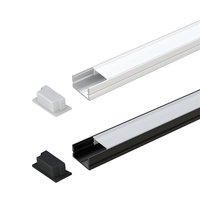 Bande lumineuse à Led en Aluminium, profilé en acier inoxydable, pour vitrine, garde-robe, 3030 noir, 20mm, 3m, 12mm
