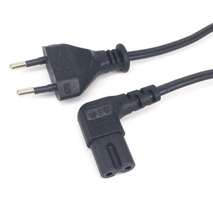 Cord Cable <strong>Lead</strong> for TV Printers Cameras <strong>PS4</strong> PS3 1.5M EU 2-prong to Figure 8 C7 Right Angled Extension Cable Euro - Product Image 1